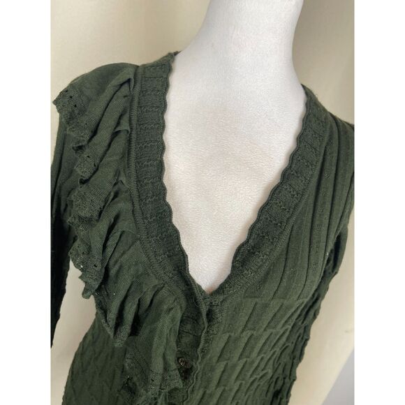 Anthropologie Sparrow Ruffle Cardigan Sweater - Size S - Picture 3 of 5